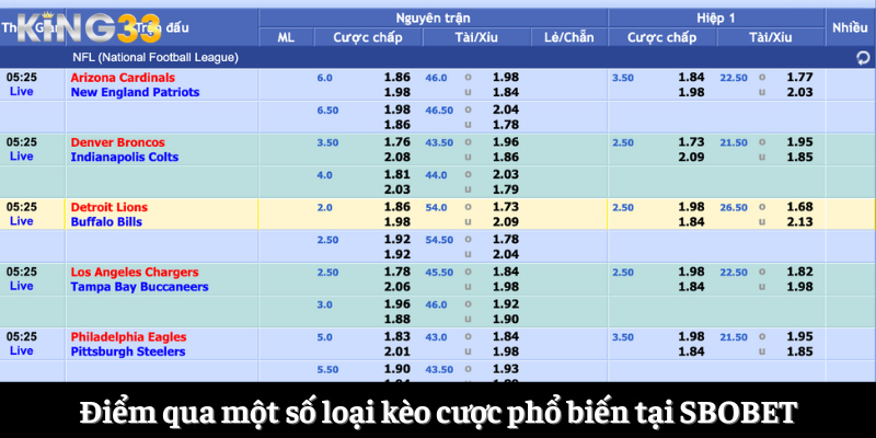 Điểm qua một số loại kèo cược phổ biến tại SBOBET