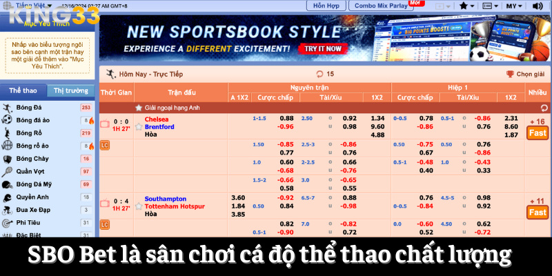 SBOBET đảm bảo uy tín, chất lượng